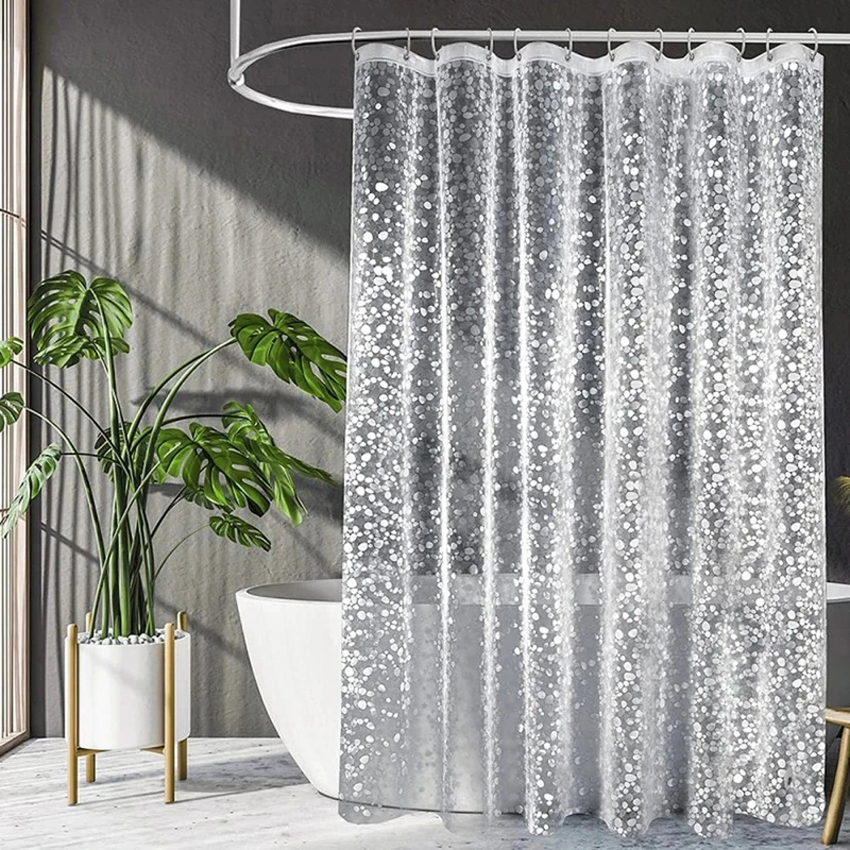 PEVA Pebble Shower Curtain Transparent Lining Waterproof