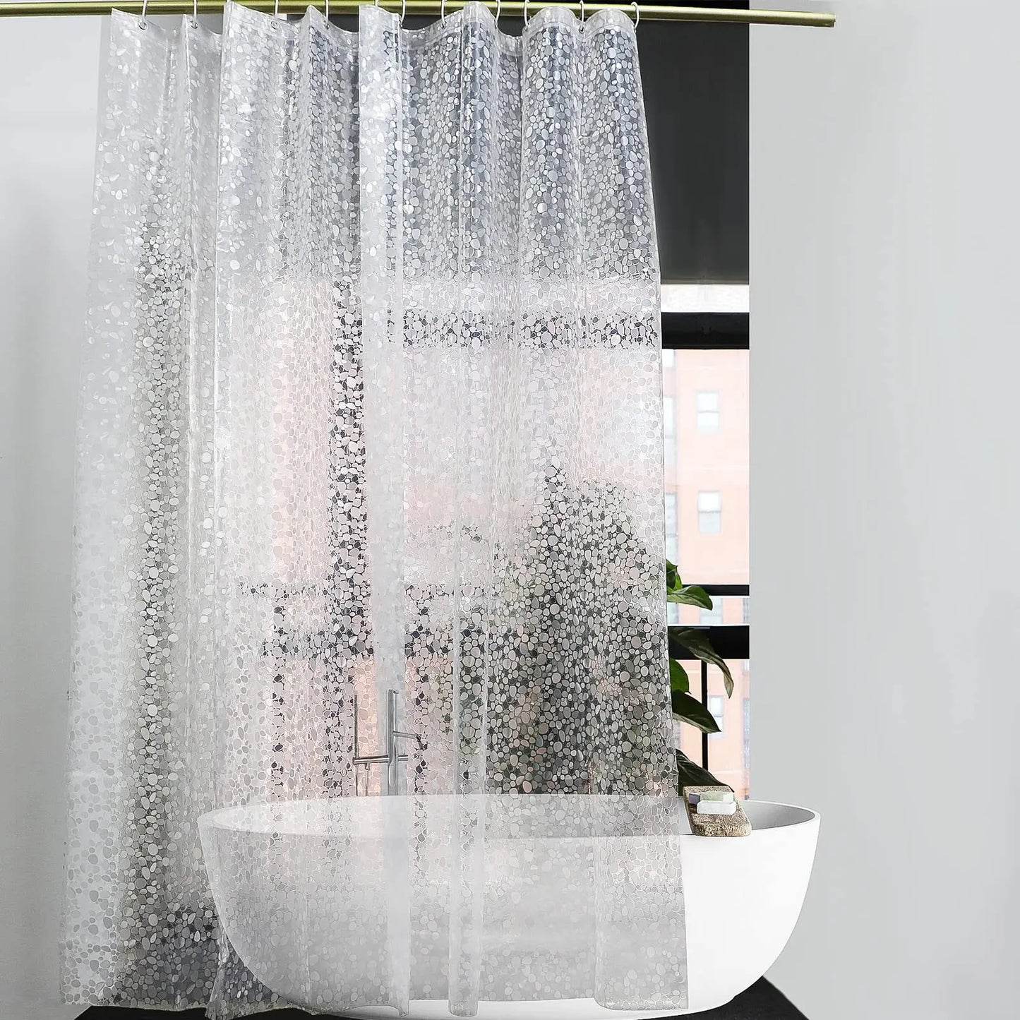 PEVA Pebble Shower Curtain Transparent Lining Waterproof