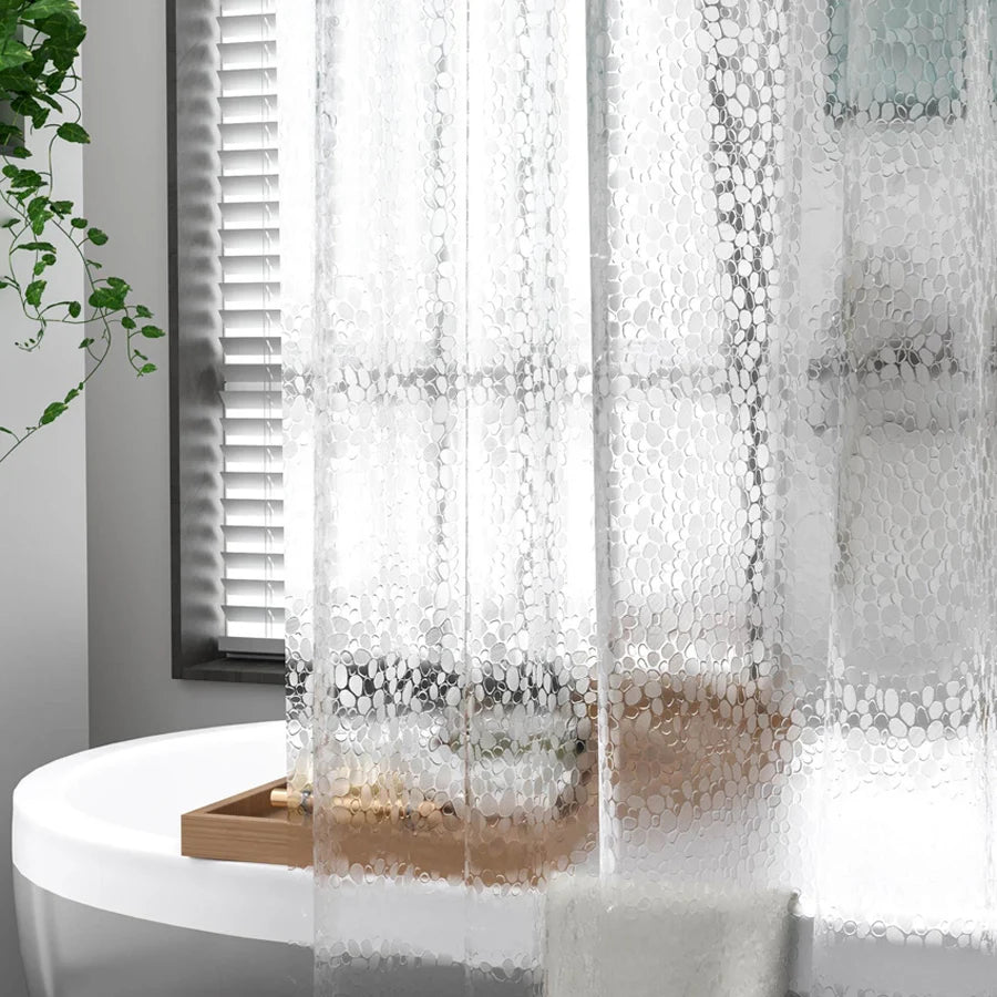 PEVA Pebble Shower Curtain Transparent Lining Waterproof