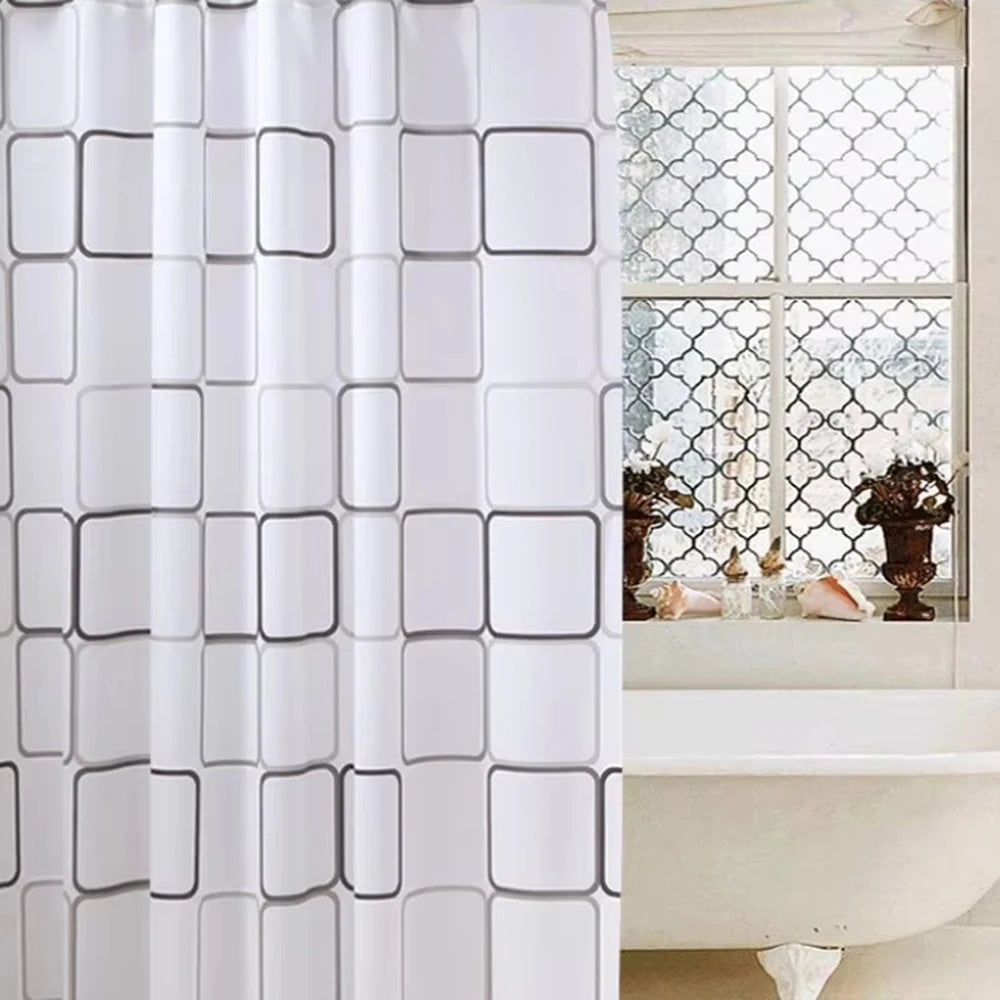 1pc With Pattern Shower Curtain PEVA Waterproof